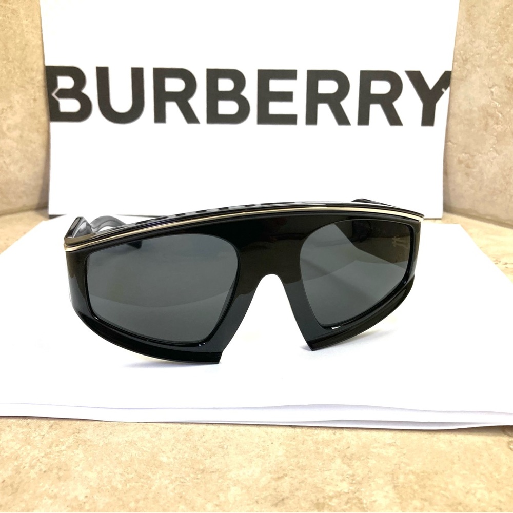 New Burberry Brooke BE4353 Black Shield sunglasses.